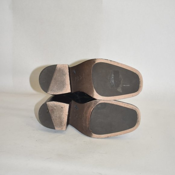 TORY BURCH SIERRA HEELED ANKLE BOOT PERFECT BLACK SQUARE 6.5 (2) (D22) - Picture 10 of 11